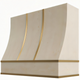 Wood Sloped Hood with Brass Strapping Wood Sloped Hood with Brass Strapping